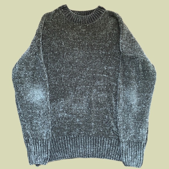 Sweaters - Ribbed Detail Velvet Texture Green Sweater